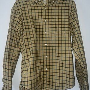 J. Crew Tan/Brown Checkered Button-Down Shirt